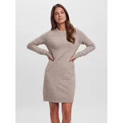 VERO MODA Pletena obleka VMDoffy  pikčasto rjava