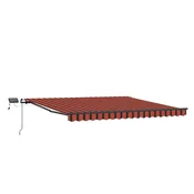 Vidaxl Vlečna tenda oranžna in rjava 450 x 350 cm Tkanina in aluminij
