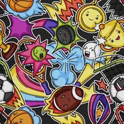 shumee ZUNANJE DEKORACIJSKE TKANINE OXFORD - Športni motiv Kawaii