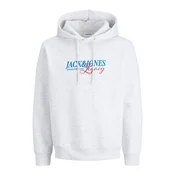 JACK & JONES Majica JJJADE azur/temno rdeča/bela