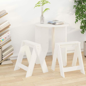 Greatstore Stolček 2 kosa bel 40x40x45 cm trdna borovina