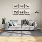 Cupavi tepih PAMPLONA visoka vlakna moderni sivi 140 x 200 cm