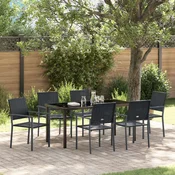vidaXL vidaXL Set 2 Črna PE ratan, prašno lakirano jeklo 54x62.5x89 cm, (22087912)