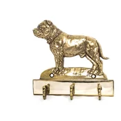 shumee Ameriški staffordshire terier, Amstaff, Amstaf I - obešalnik za ključe s psom, medeninasto držalo za pasje dodatke, elegantna dekoracija za hodnik znamke Art-Dog