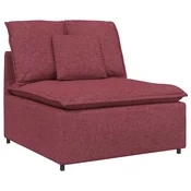Vidaxl Modularni kavč z blazinami vinsko rdeč 100 cm