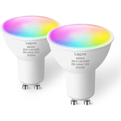 Pametna žarnica Wifi LED Lepro GU10 RGBW, paket 2 (4,5 W)