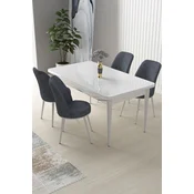 Hanah Home Set Trpezarijski sto i 4 stolice Nil, Teget-beli