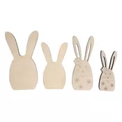 Rayher. Leseni okraski Velikonočni zajčki 8,7-12,4cm, 4 kosi