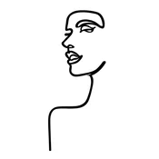 Wallity Zidna dekoracija Woman Profile, 42x100cm, Crna