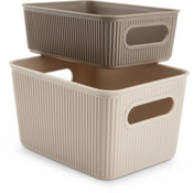 Plastic storage JUNSELE 2 pcs. sand