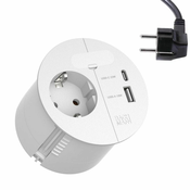 Bachmann utičnica Loop in Charge 220V + USB TypeC/TypeA bijela 938.301