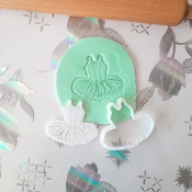 KREATIVNI SLATKIŠI Modla za kolace Baletska haljina reljefna, 10 cm, Bela