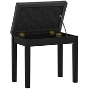 HOMCOM HOMCOM klavirska klop kavčukov les, umetno usnje 55D x 34Š x 50V cm črno, (5000235437)