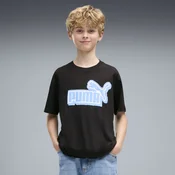 PUMA Essentials Logo Lab Relaxed Graphic Tee Youth, Clothing, Black/Blue Guppy, 9-10Y