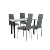 Jedilni set Mezza 4+1 sivo-siv