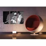 Rucno slikane slike na platnu na platnu POP Art Miles Davis 3-dijelna 120x80cm ()