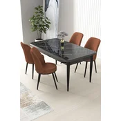 Hanah Home Set Trpezarijski sto i 4 stolice Nil, Terakota