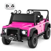 COSTWAY Land Rover Defender električni avtomobil za otroke, roza, (5000091445)