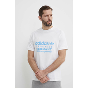 Pamučna majica adidas Originals za muškarce, boja: bež, s tiskom, IR9634