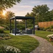 Bioklimatska pergola Ancora — Ročni/3 x 3 m/Antracit/Samostoječa