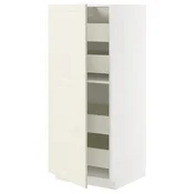 METOD / MAXIMERA Visoki element s fiokama, bela/Bodbyn prljavobela, 60x60x140 cm