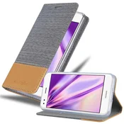 Cadorabo CADORABO Ohišje, združljiv s Huawei v svetlo sivo rjavi barvi - zaščitni pokrov z magnetnim zapiranjem, stoječo funkcijo in režo za kartico, (20567333)