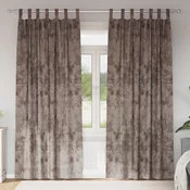 vidaXL Velvet zavese 2 kosa z eyelets Cappuccino 260x140 cm