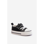 Childrens canvas Velcro sneakers - black Daloma
