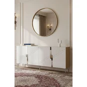 Hanah Home komoda Evva 150, 125 cm, hrast Sapphire / bela / srebrna