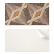 shumee Vinilna dekorativna plošča z grafiko za kuhinjo ali kopalnico 120x60 cm geometrijski lesni vzorec