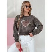 Bluza damska oversize tie-dye z sercem DESSER grafitowa Dstreet