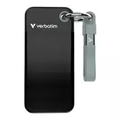 Zunanji SSD disk Verbatim Pocket SSD 2TB USB-C 3.2 Gen 2, črne/sive barve