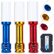 Set podaljšanih udarnih nasadnih ključev za aluminijasta platišča 1/2 17mm 19mm 21mm 82119