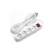 Aigostar - Produžni kabel sa prekidacem, 4 uticnice, 1,5 m, beo