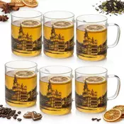 shumee STEKLENA SKODELICA Z MESTNIM POTISKOM TORUŃ 400 ML KOMPLET 6 STEKLENIH SKODELIC