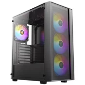 ANTEC AX65 ARGB Midi-T ATX okno gaming črno ohišje