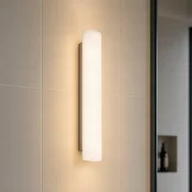 Lucande LED-stenna svetilka za kopalnico Victoire, 50 cm, bela/krom, CCT - Kopalnica - Sodobni - bela, krom - Steklo