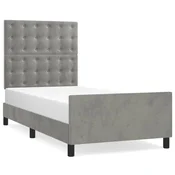 Vidaxl Posteljni okvir brez vzmetnice svetlo siv 80x200 cm žamet