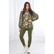 3-piece MOOR set of sweatshirt, top and leggings khaki + green