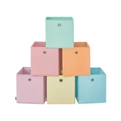 Songmics Set 6 kosov shranjevalnih škatel 26x26x28 cm vijolična zložljiva