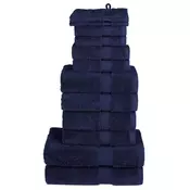 Vidaxl vidaXL 12-delni komplet brisač Premium SOLUND, temno moder, 600 g/cm2