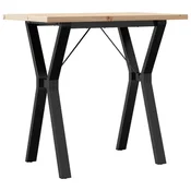 Vidaxl Jedilna miza Y okvir 80x50x75,5 cm trdna borovina jeklo