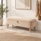 Hanah Home Rena tapacirana klupa s prostorom za odlaganje 90 × 45 × 30 cm, bež