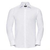 Mens Long Sleeve Herringbone Shirt Russell
