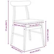 Vidaxl Jedilni stol 2 szt. Bela 43 x 44,5 x 77 cm Masivno gumovo les