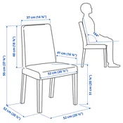 DANDERYD / BERGMUND Sto i 4 stolice, crna/Gunnared siva, 130 cm