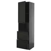 METOD / KNIVSHULT Vis.elem.mikrotal. s vratima/2fioke, Crnosiva/Lerhyttan crno bajcovano, 60x60x220 cm