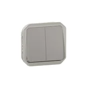 LEGRAND Dvojno stikalo ali dvojna tipka, mehanizem 10AX-250V~ - sivo, NOVO P