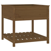 Sadilica s policom boja meda 82,5x82,5x81cm od masivne borovine