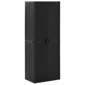 Vrtni ormaric za pohranu crni 65 x 45 x 172 cm PP ratan